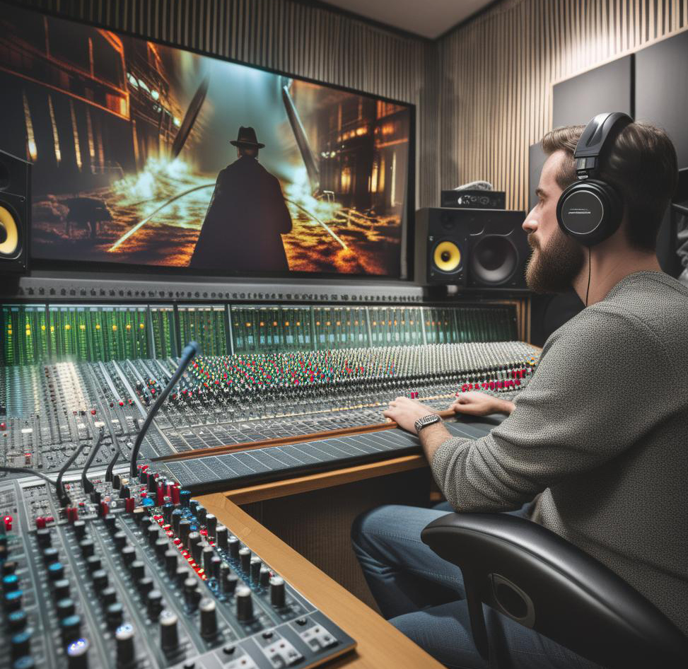 Doublage et mixage de films en studio